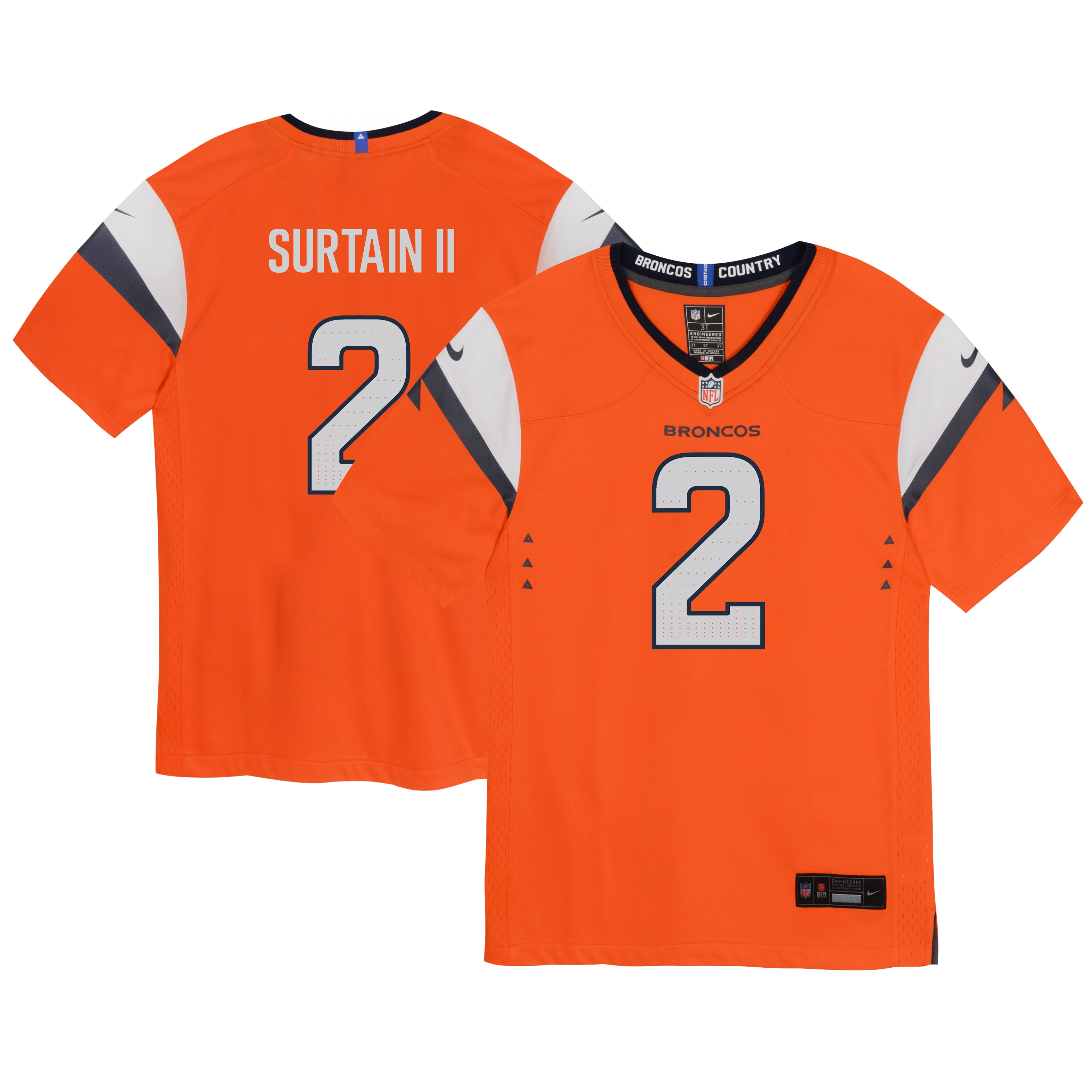 Infant Denver Broncos Patrick Surtain II Orange Mile High Collection Game Jersey JS8068 Saliibo
