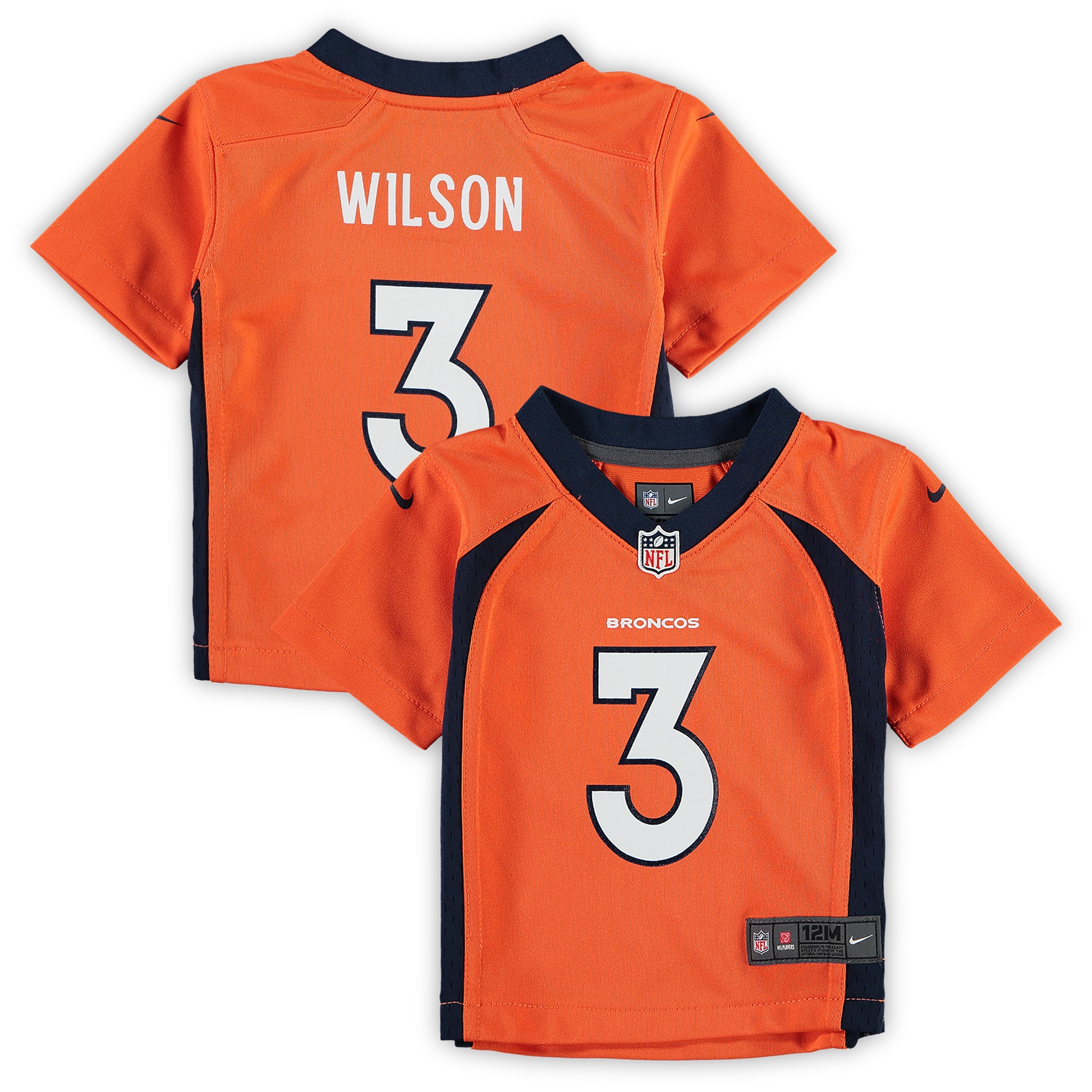 Infant Denver Broncos Russell Wilson Orange Game Jersey JS6747 Saliibo