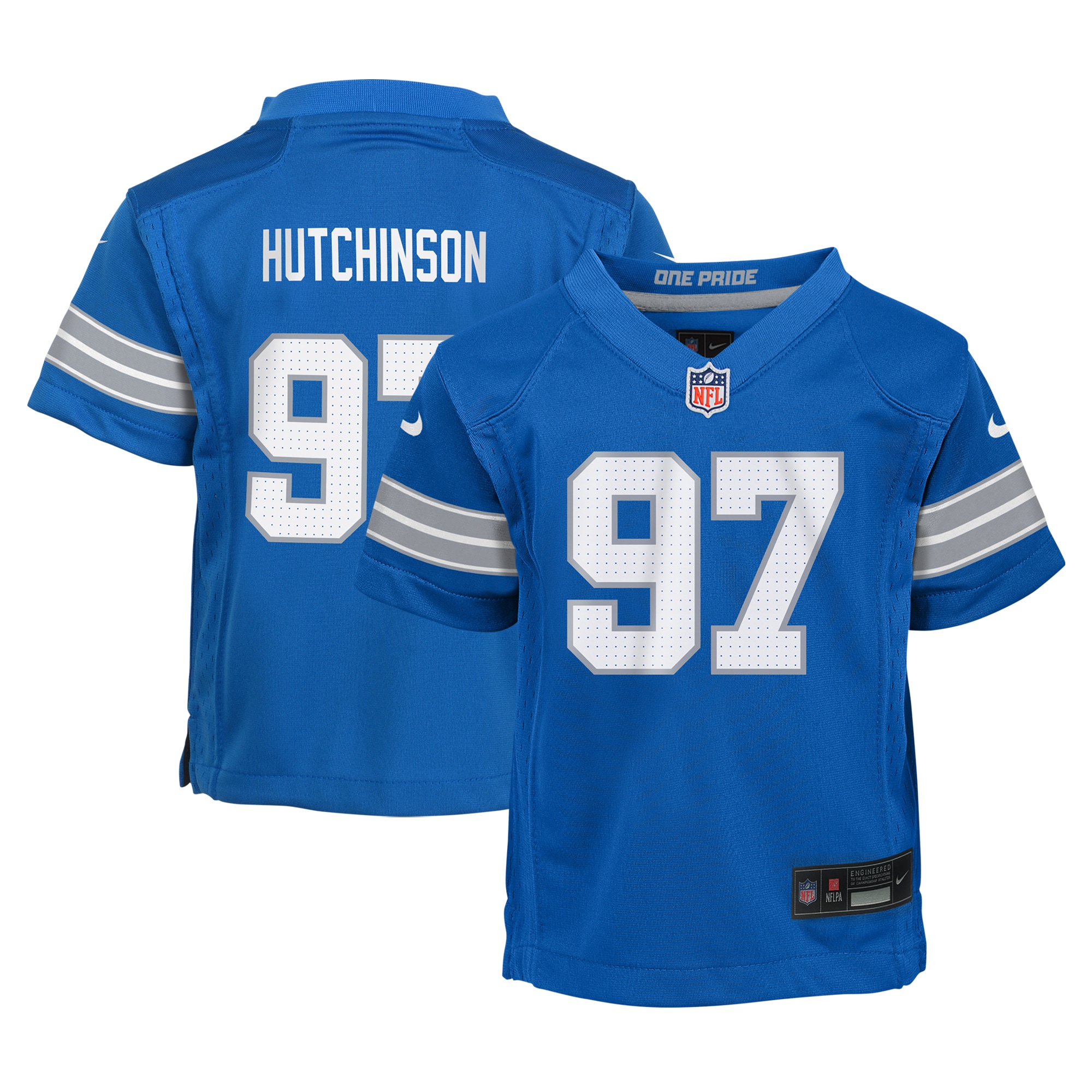 Infant Detroit Lions Aidan Hutchinson Blue Team Player Game Jersey JS4699 Saliibo