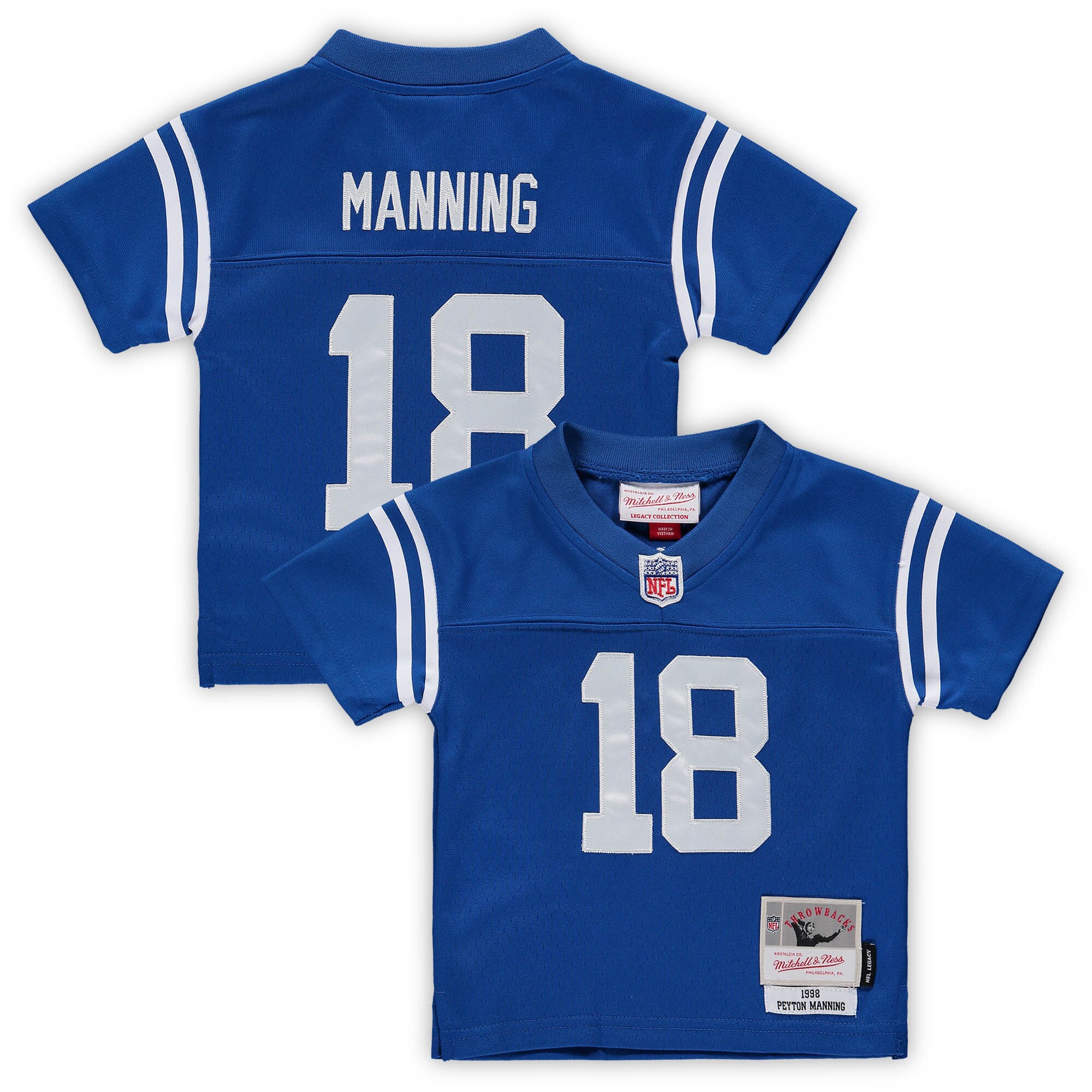 Infant Indianapolis Colts Peyton Manning Mitchell & Ness Royal 1998 Retired Legacy Jersey JS9434 Saliibo
