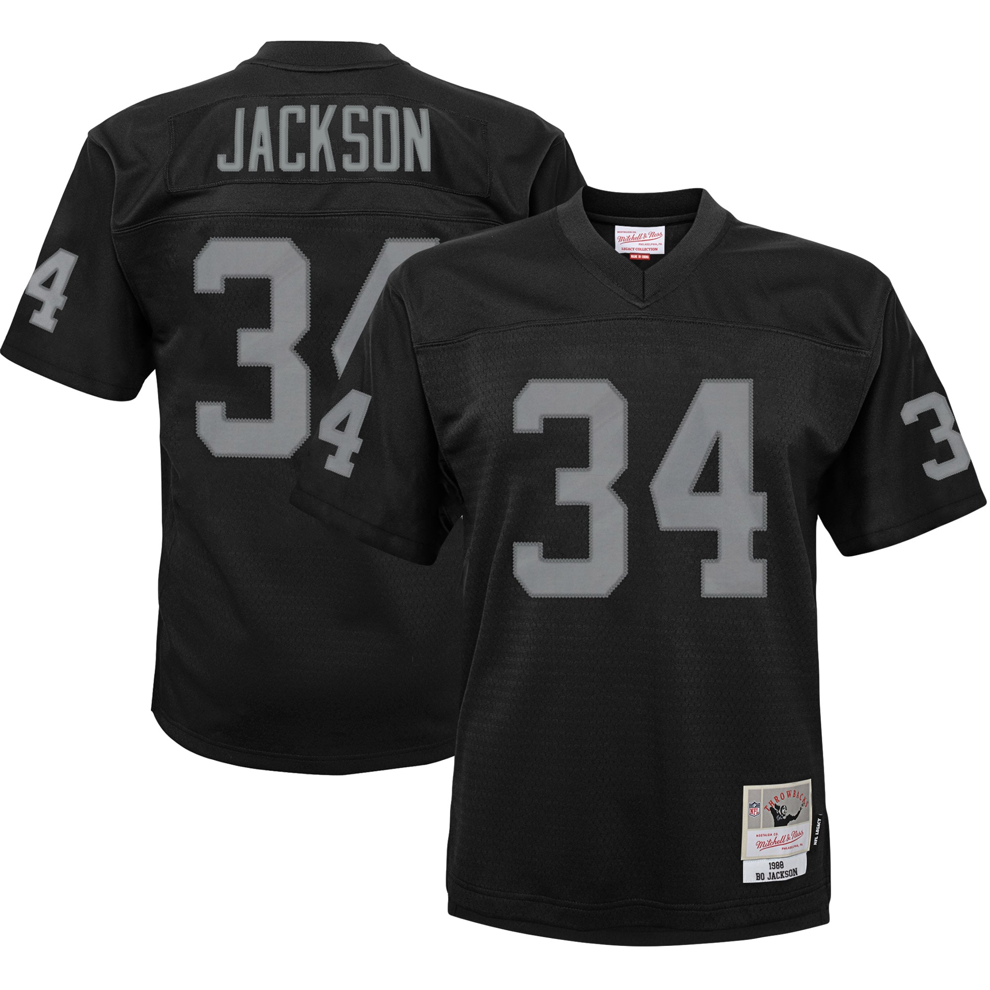Infant Las Vegas Raiders Bo Jackson Mitchell & Ness Black 1988 Retired Legacy Jersey JS8430 Saliibo