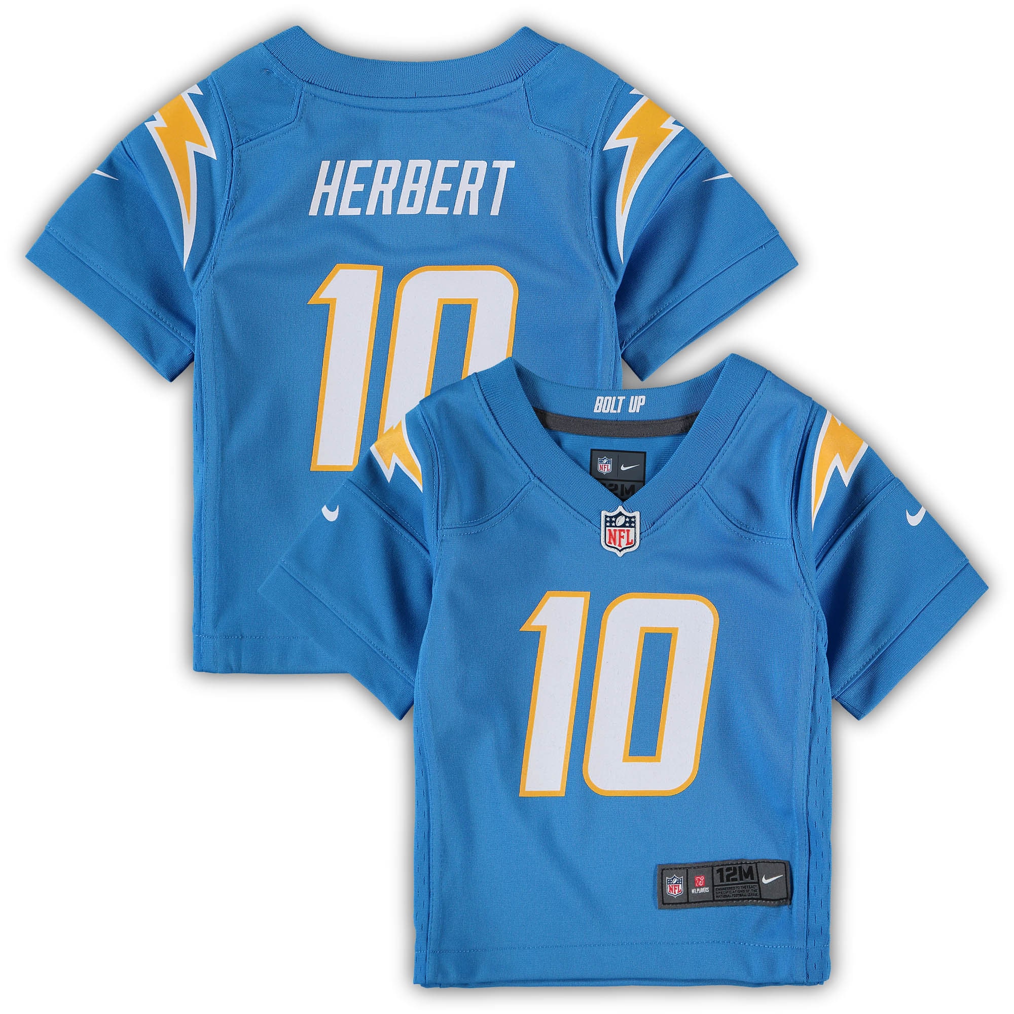 Infant Los Angeles Chargers Justin Herbert Powder Blue Game Jersey JS9537 Saliibo