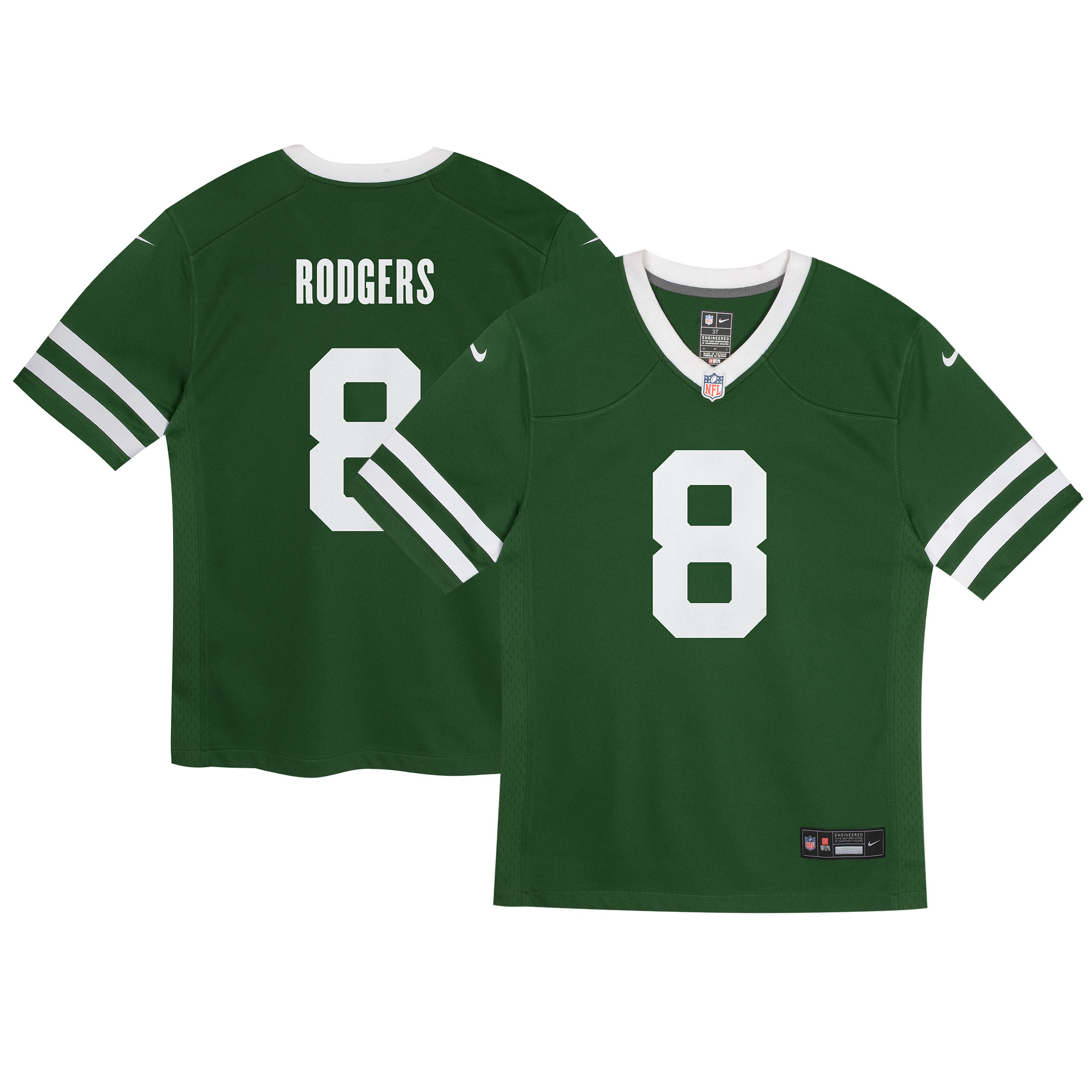 Infant New York Jets Aaron Rodgers Legacy Green Game Jersey JS6633 Saliibo
