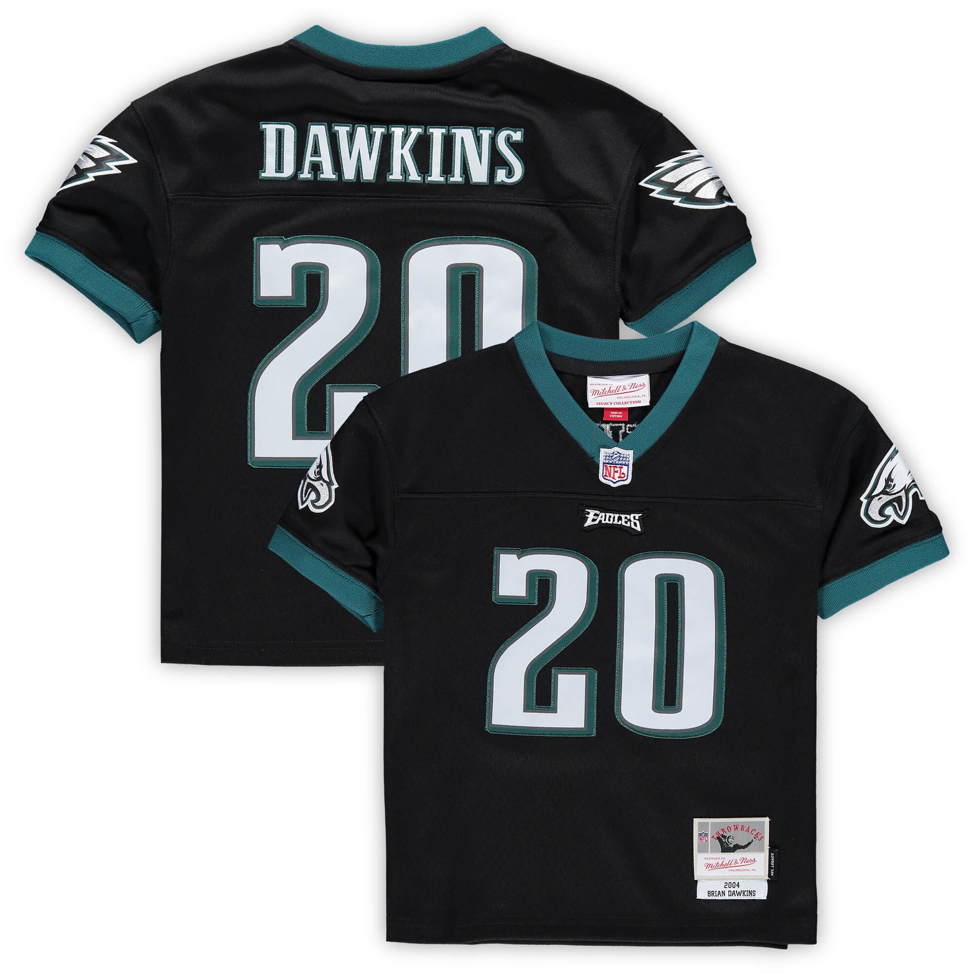 Infant Philadelphia Eagles Brian Dawkins Mitchell & Ness Black 2004 Retired Legacy Jersey JS2027 Saliibo