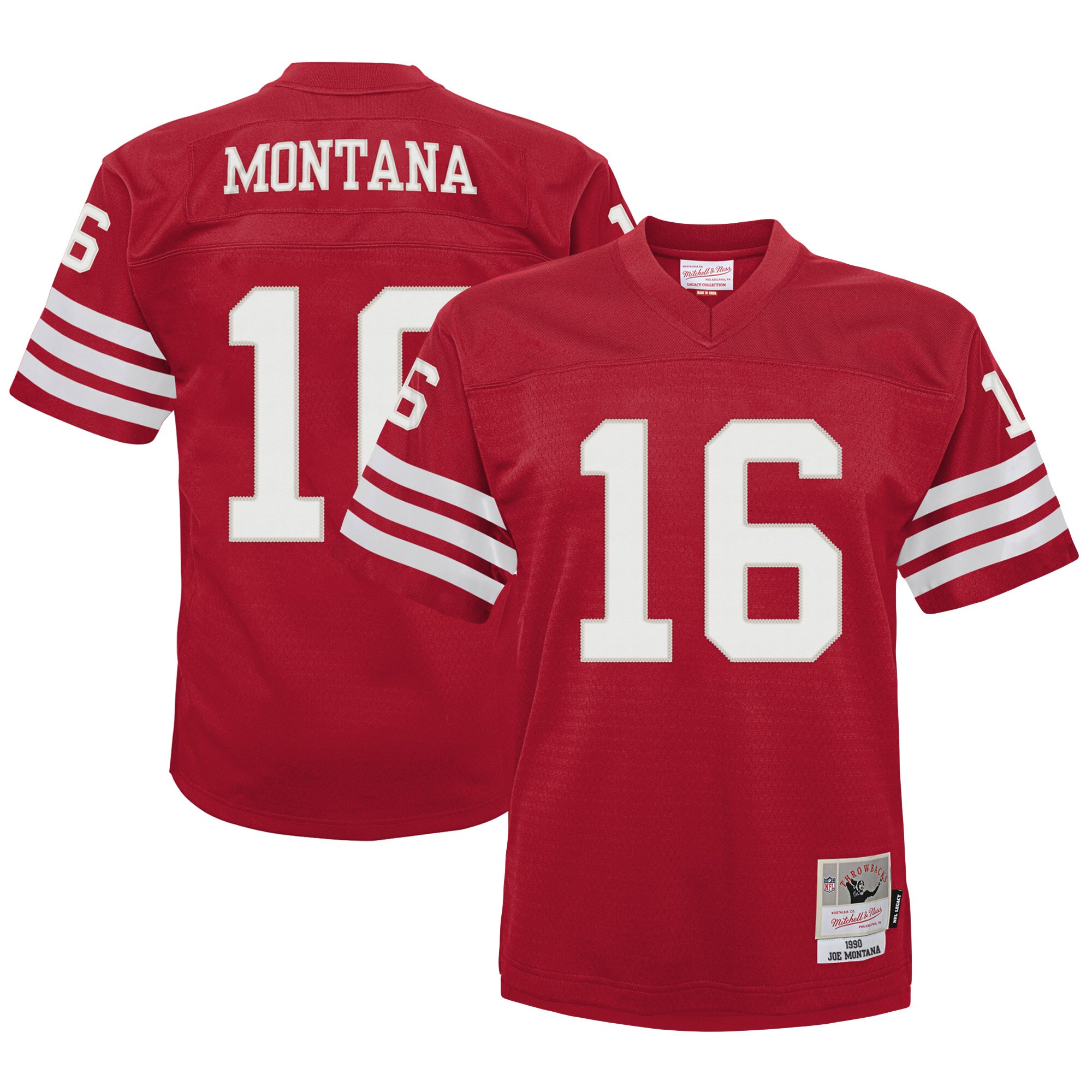 Infant San Francisco 49ers Joe Montana Mitchell & Ness Scarlet 1990 Retired Legacy Jersey JS1962 Saliibo