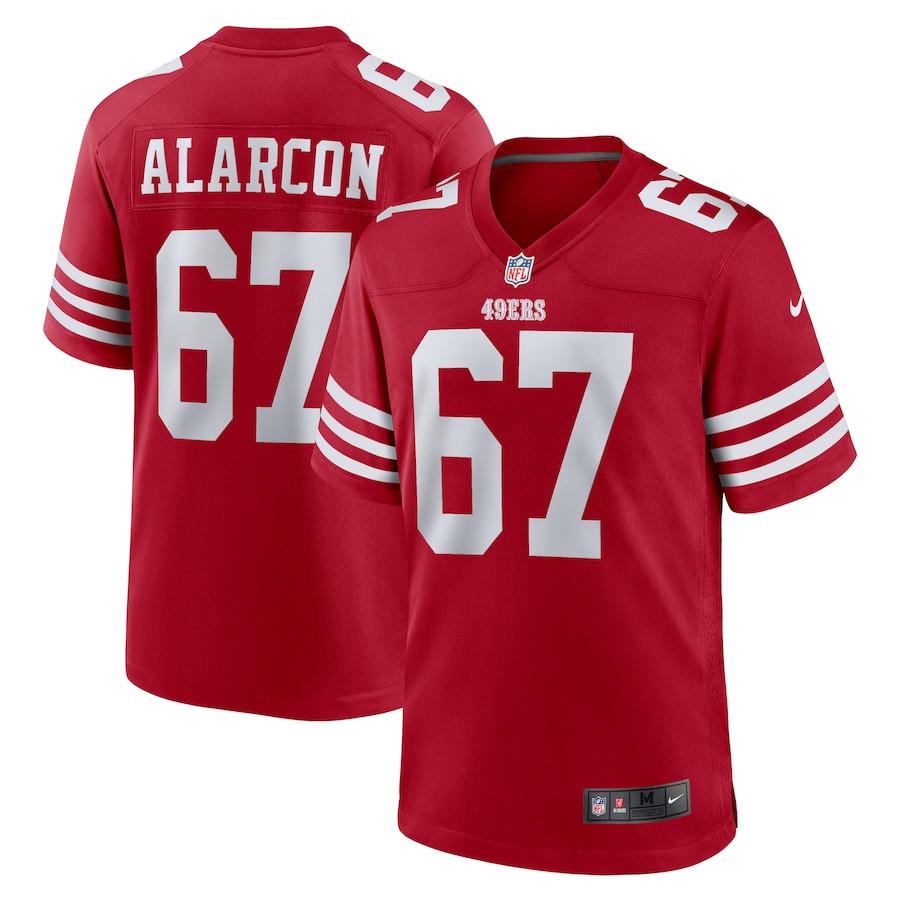 Isaac Alarcon 67 San Francisco 49ers Team Game Men Jersey - Scarlet JS3039 Saliibo