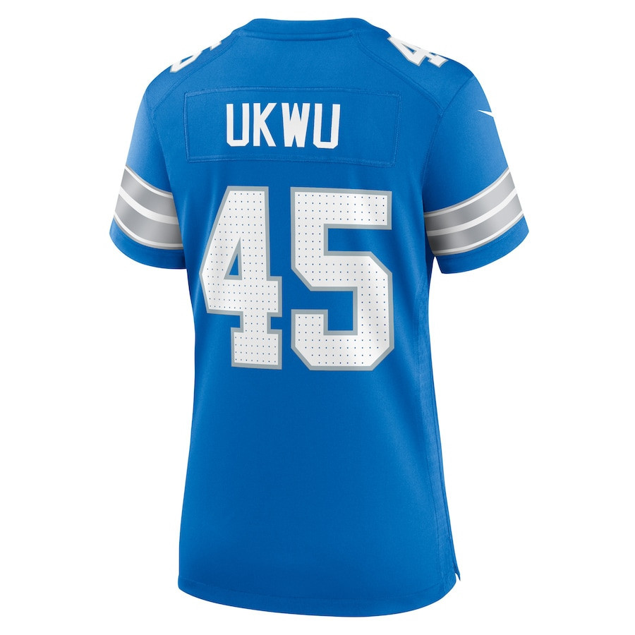 Isaac Ukwu #45 Detroit Lions Super Bowl LIX Women's Jersey - Blue JS5208 Saliibo - Image 3