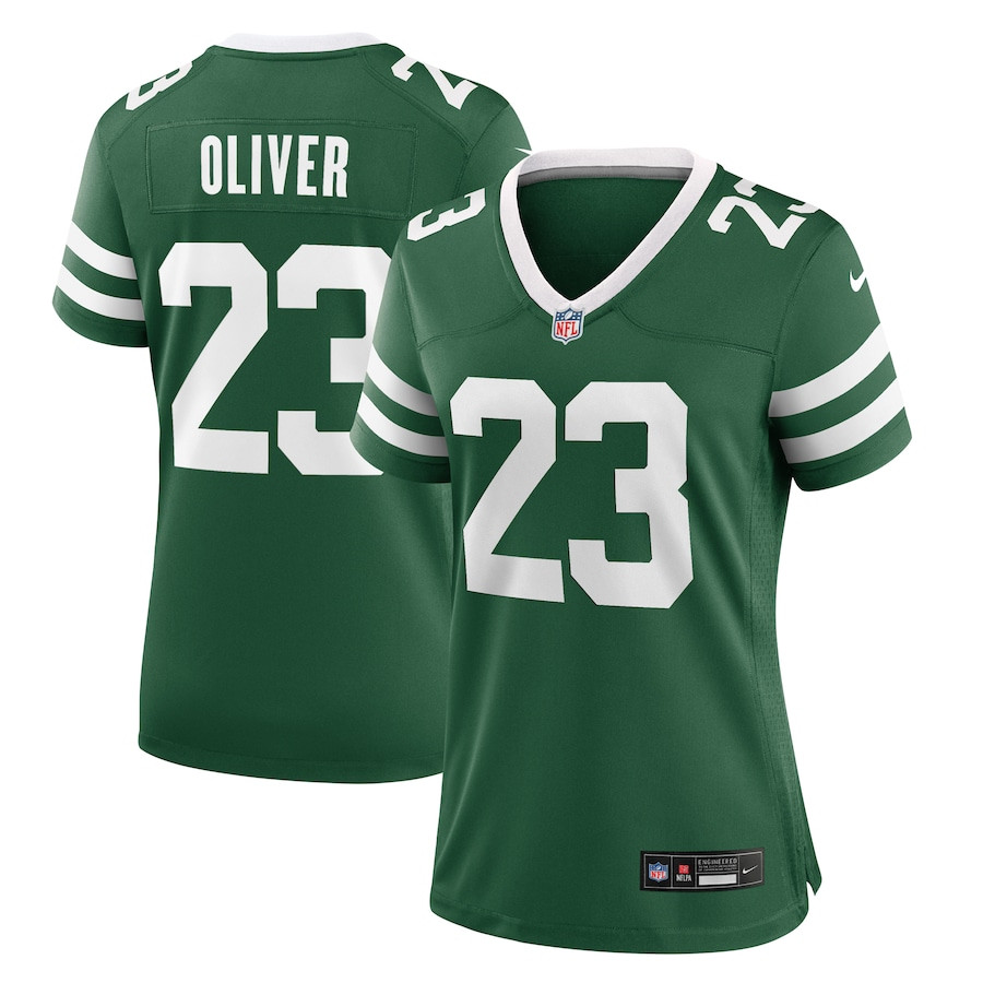 Isaiah Oliver 23 New York Jets Women's Team Game Jersey - Legacy Green JS5755 Saliibo
