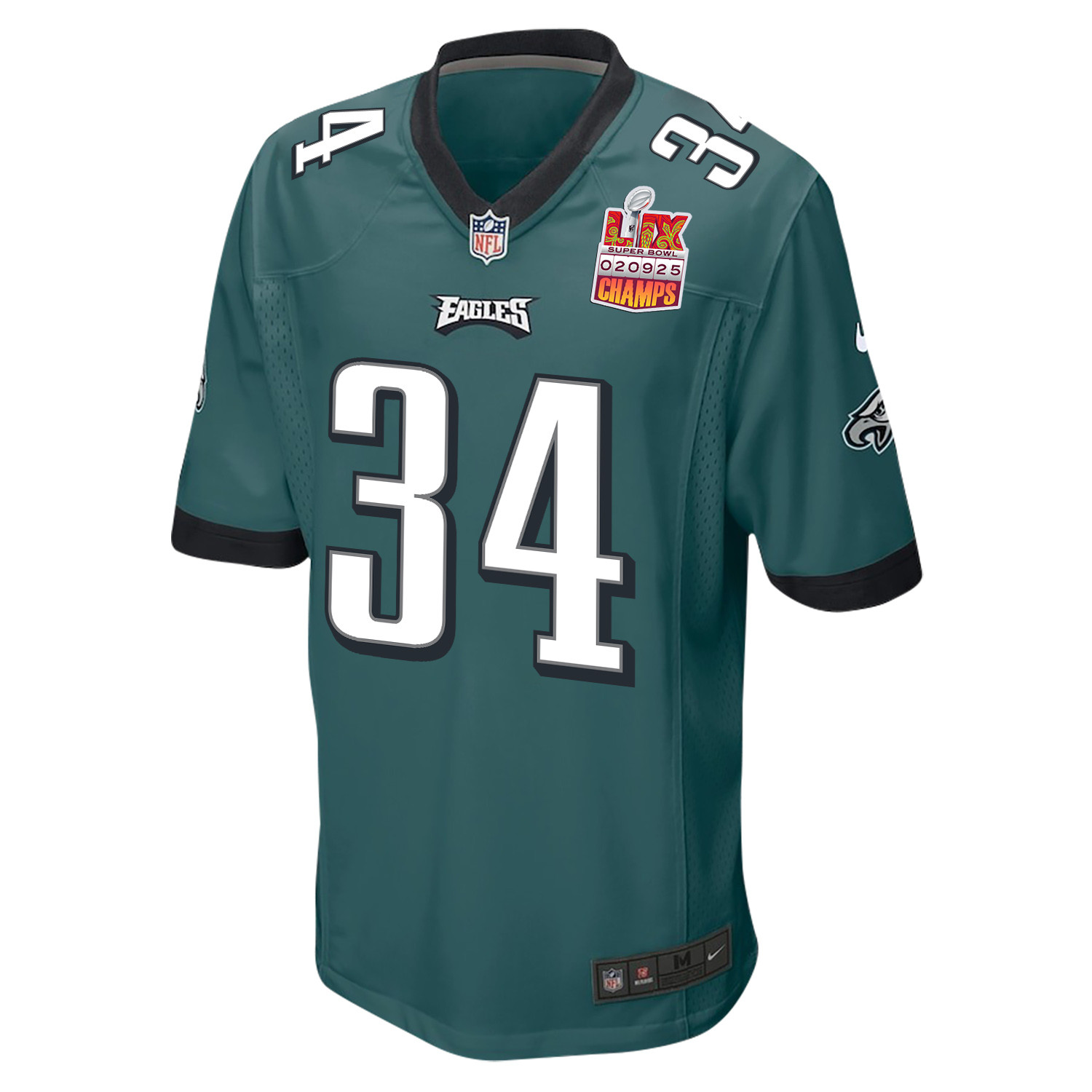 Isaiah Rodgers 34 Philadelphia Eagles Super Bowl LIX Champions Patch Game Men Jersey - Midnight Green JS5738 Saliibo - Image 3