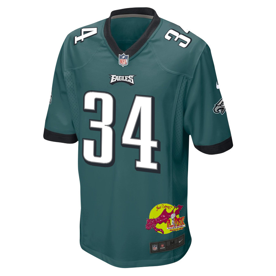Isaiah Rodgers 34 Philadelphia Eagles Super Bowl LIX New Orleans Patch Game Men Jersey - Midnight Green JS2779 Saliibo - Image 3