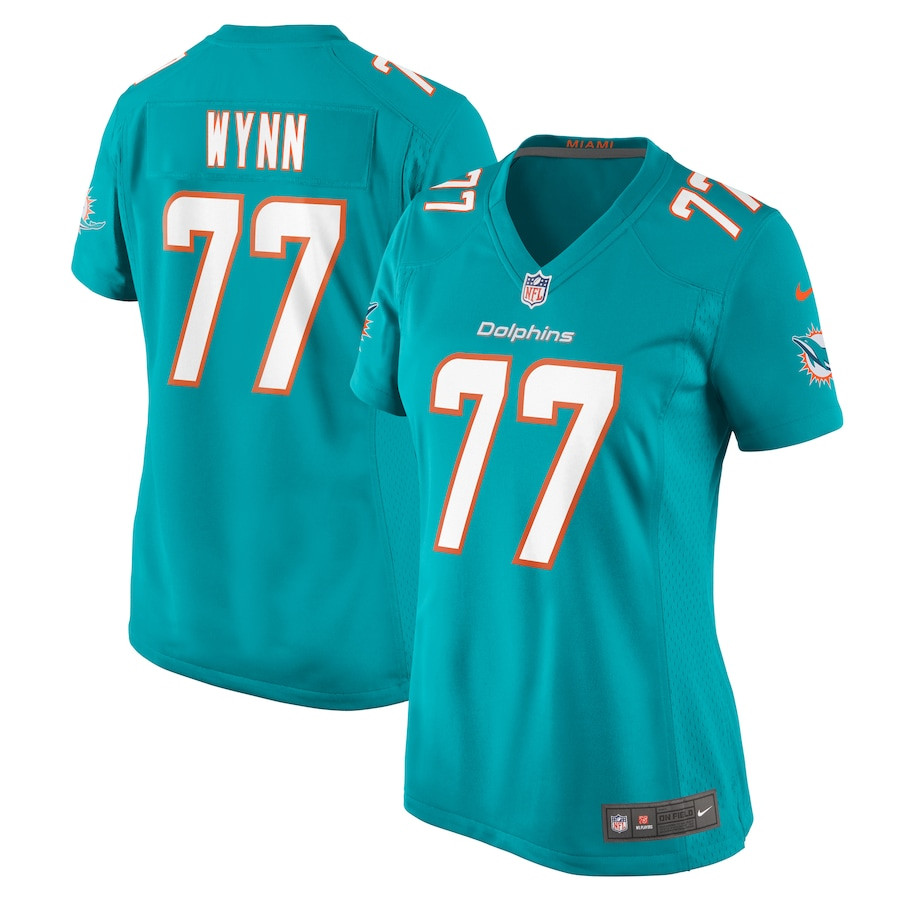 Isaiah Wynn 77 Miami Dolphins Women's Game Jersey - Aqua JS7587 Saliibo