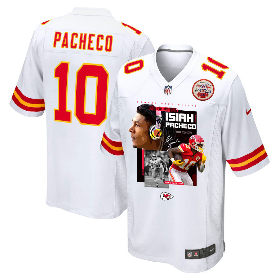 Isiah Pacheco 10 Kansas City Chiefs Pachinko Machine Game Men Jersey - White JS6549 Saliibo