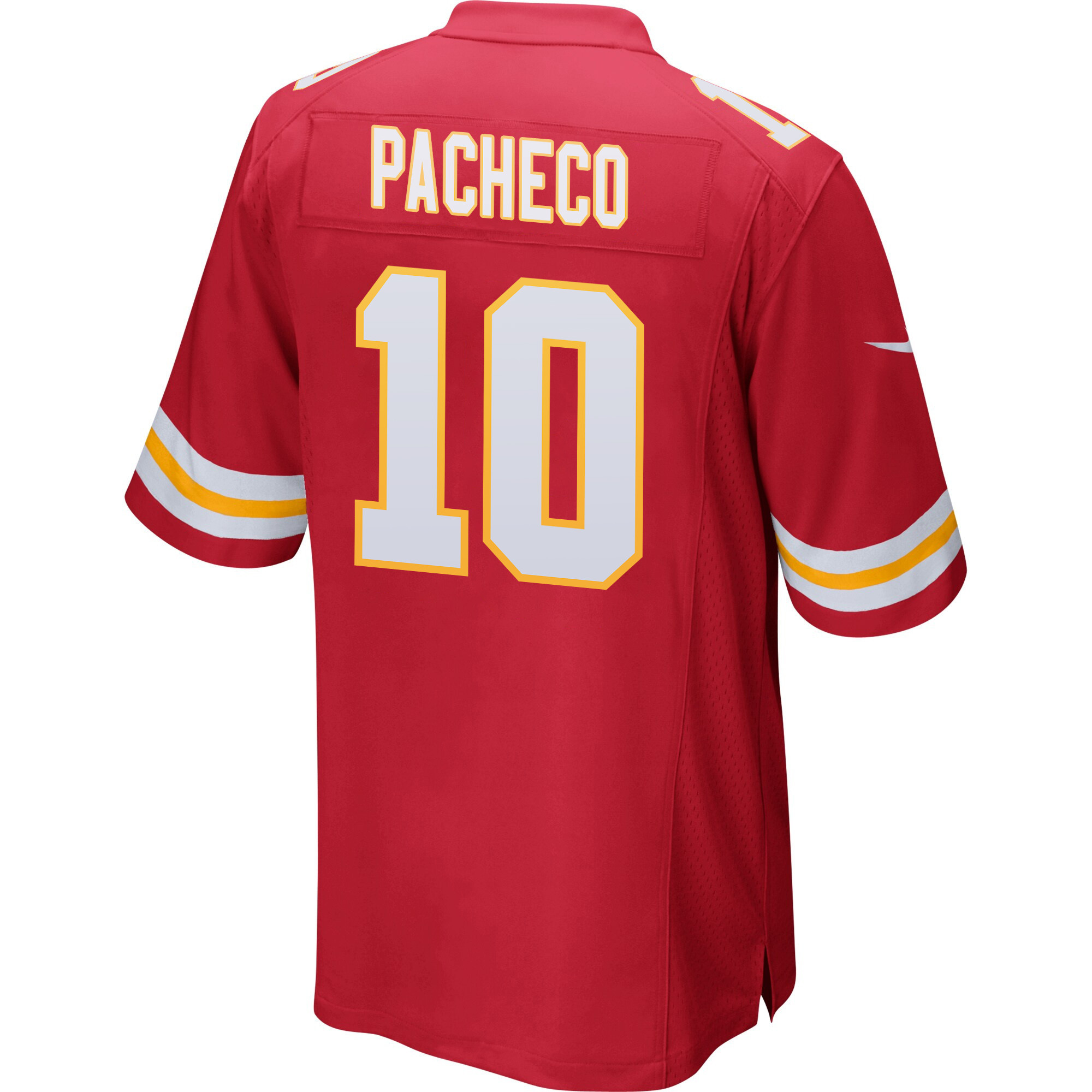 Isiah Pacheco 10 Kansas City Chiefs Super Bowl LVIII Champions 4 Stars Patch Game Men Jersey - Red JS4792 Saliibo - Image 3
