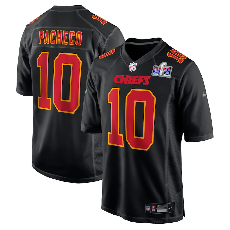 Isiah Pacheco 10 Kansas City Chiefs Super Bowl LVIII Fashion Game Men Jersey - Carbon Black JS9313 Saliibo