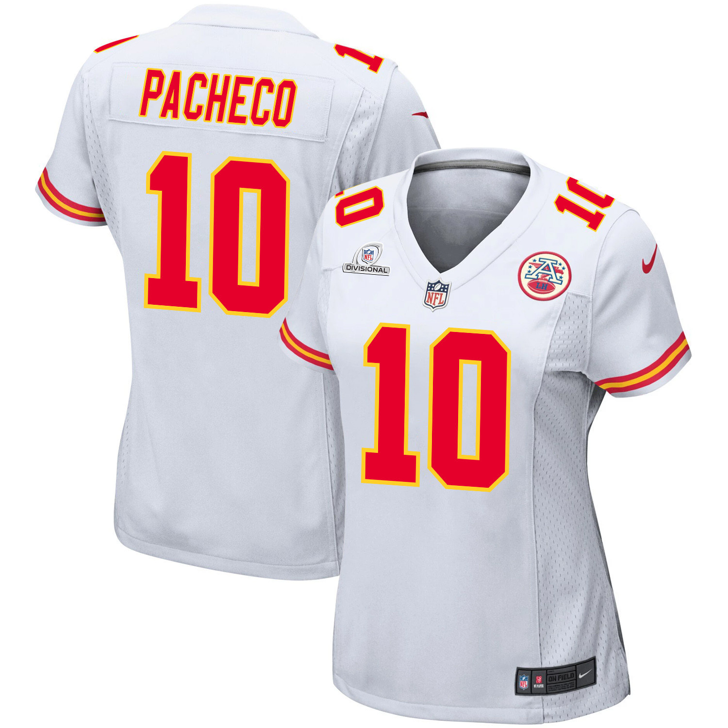 Isiah Pacheco 10 Kansas City Chiefs Super Bowl LVIII Patch Game Women Jersey - White JS3714 Saliibo
