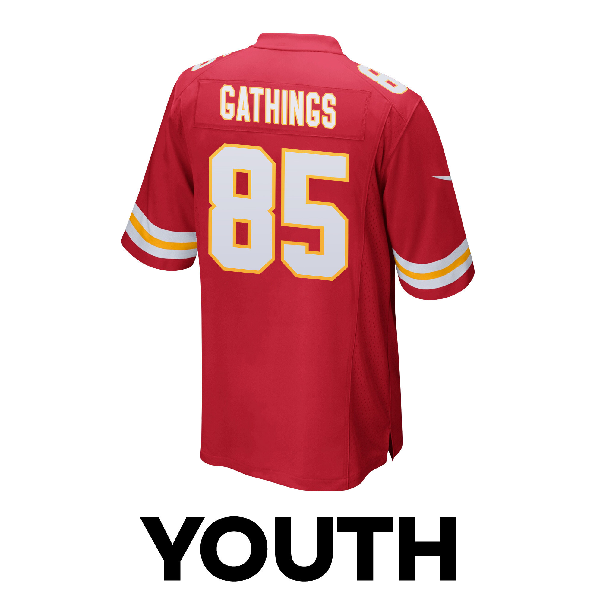 Izaiah Gathings 85 Kansas City Chiefs Super Bowl LVIII Patch Game YOUTH Jersey - Red JS1293 Saliibo - Image 3