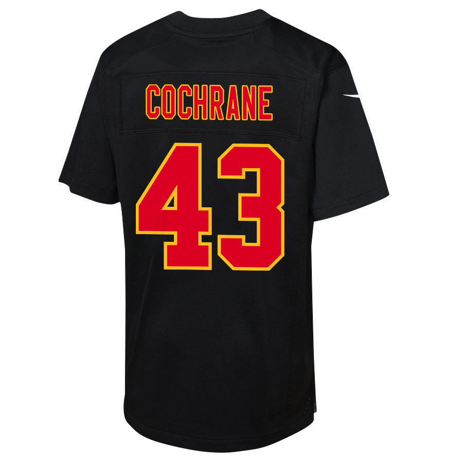 Jack Cochrane 43 Kansas City Chiefs Super Bowl LVIII Champions 4X Fashion Game YOUTH Jersey - Carbon Black JS4639 Saliibo - Image 3