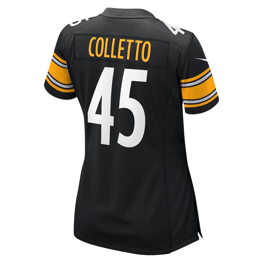 Jack Colletto 45 Pittsburgh Steelers Game Women Jersey - Black JS4611 Saliibo - Image 3