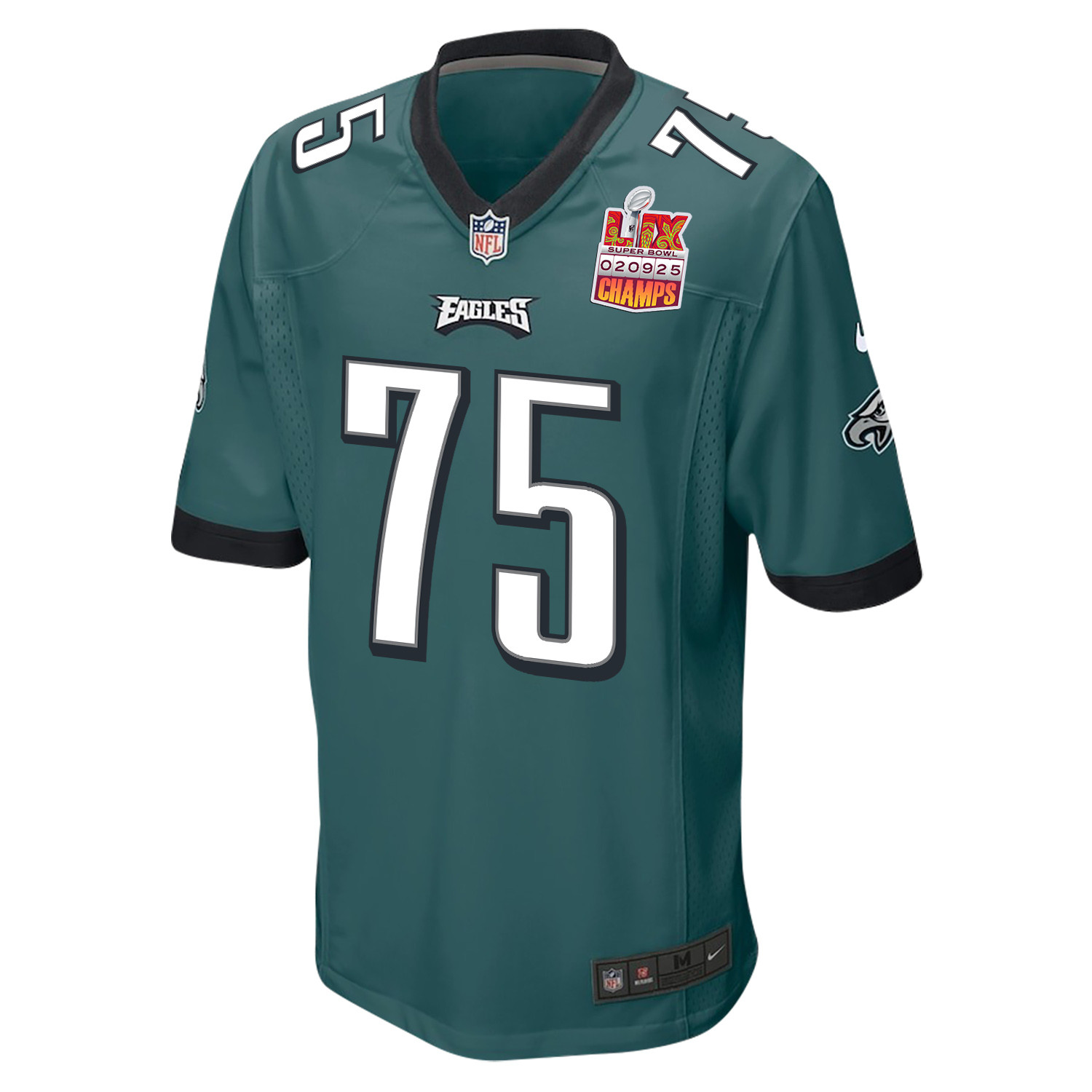 Jack Driscoll 75 Philadelphia Eagles Super Bowl LIX Champions Patch Game Men Jersey - Midnight Green JS4880 Saliibo - Image 3