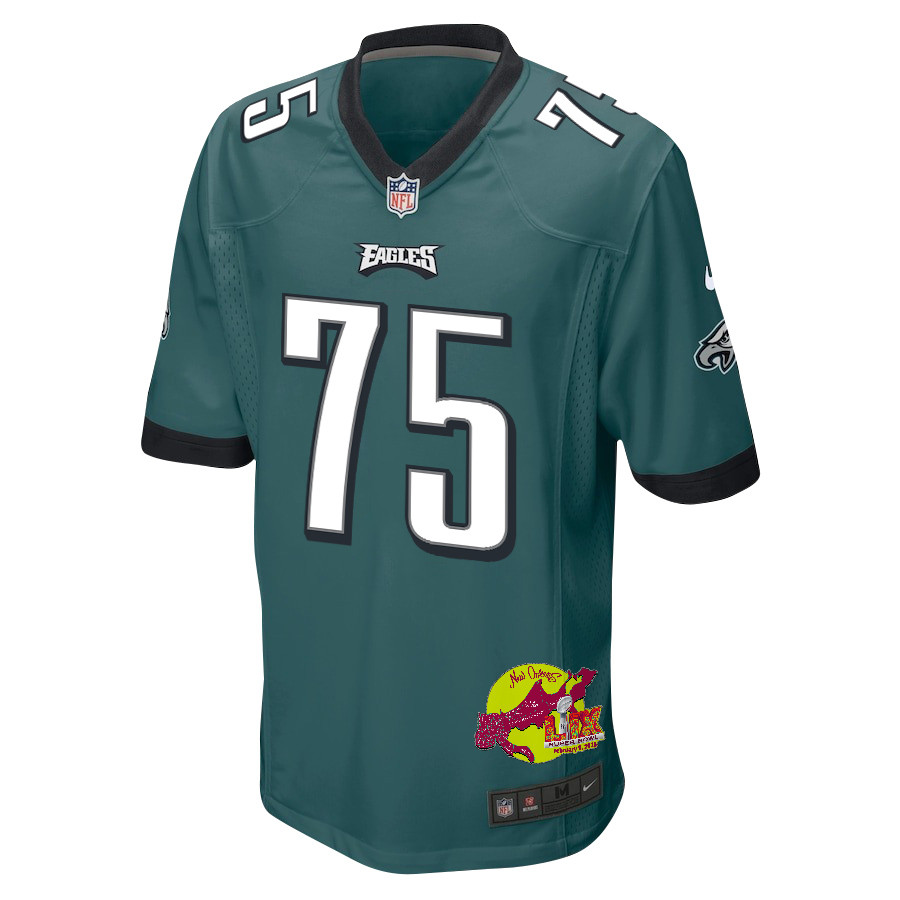 Jack Driscoll 75 Philadelphia Eagles Super Bowl LIX New Orleans Patch Game Men Jersey - Midnight Green JS7591 Saliibo - Image 3