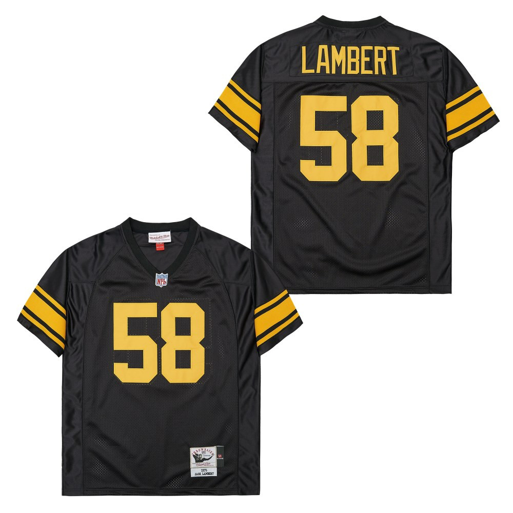 Jack Lambert 58 Pittsburgh Steelers Retro Throwback Men Jersey - Black JS5444 Saliibo