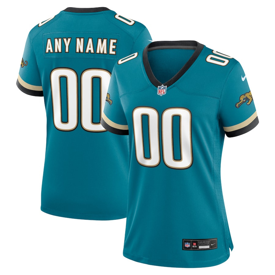 Jacksonville Jaguars Women's Prowler Throwback Game Custom Jersey - Teal JS7148 Saliibo