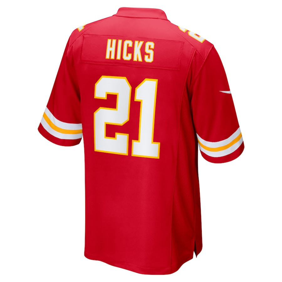 Jaden Hicks #21 Kansas City Chiefs Super Bowl LIX YOUTH Jersey - Red JS6772 Saliibo - Image 3