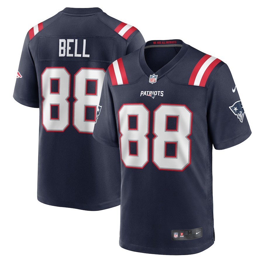 Jaheim Bell 88 New England Patriots Game Men Jersey - Navy JS2821 Saliibo