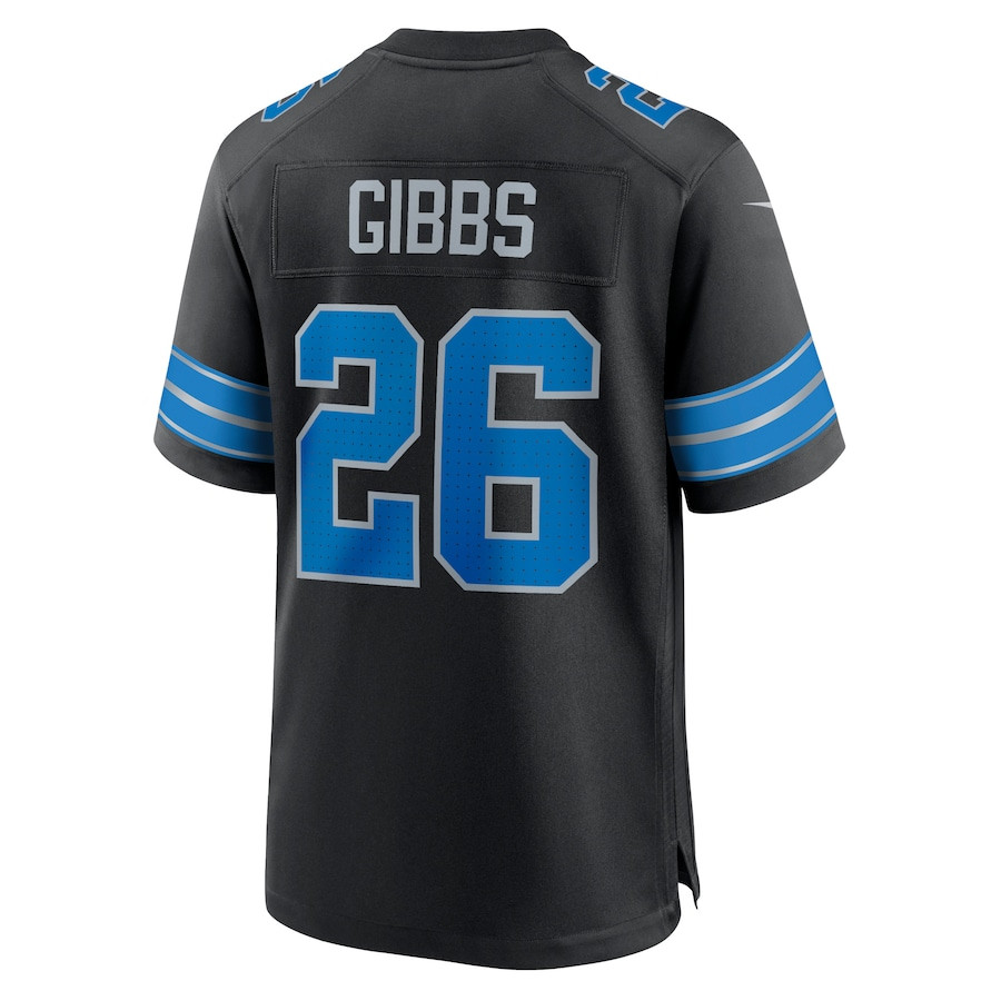 Jahmyr Gibbs 26 Detroit Lions 2nd Alternate Game Jersey - Men, Black JS3184 Saliibo - Image 3