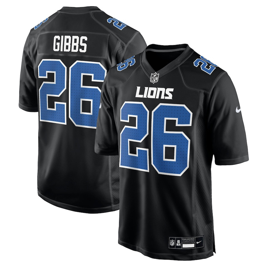 Jahmyr Gibbs 26 Detroit Lions Fashion Men Jersey - Carbon Black JS5069 Saliibo
