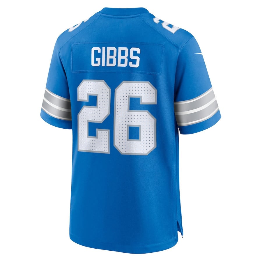 Jahmyr Gibbs #26 Detroit Lions Super Bowl LIX YOUTH Jersey - Blue JS8606 Saliibo - Image 3