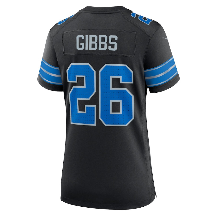 Jahmyr Gibbs 26 Detroit Lions Women's Alternate Game Jersey - Black JS3100 Saliibo - Image 3
