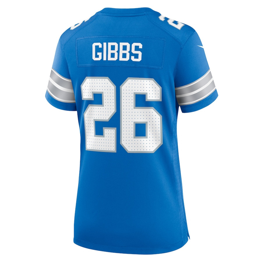 Jahmyr Gibbs 26 Detroit Lions Women's Team Game Jersey - Blue JS6274 Saliibo - Image 3