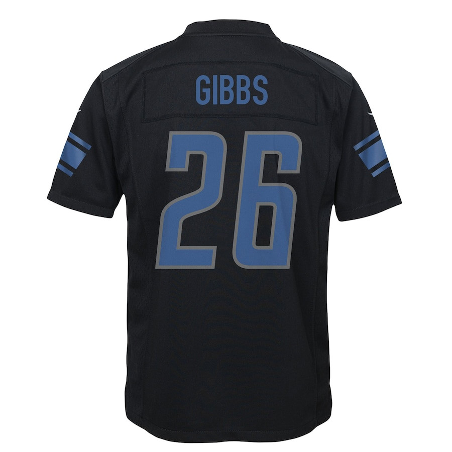 Jahmyr Gibbs 26 Detroit Lions YOUTH Fashion Game Jersey - Black JS3944 Saliibo - Image 3