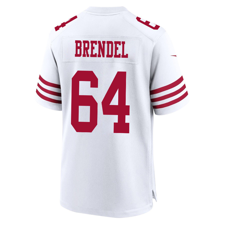 Jake Brendel 64 San Francisco 49ers Super Bowl LVIII Patch Game Men Jersey - White JS5899 Saliibo - Image 3