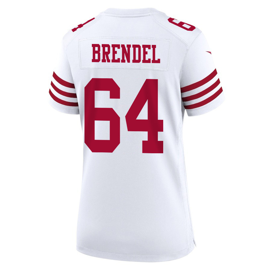 Jake Brendel 64 San Francisco 49ers Super Bowl LVIII Patch Game Women Jersey - White JS1703 Saliibo - Image 3
