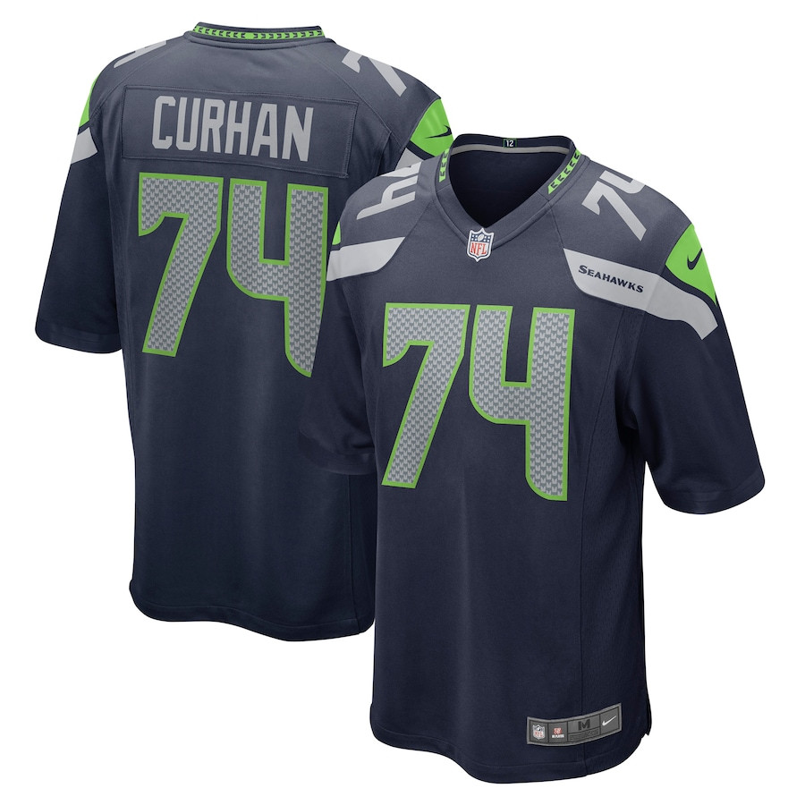 Jake Curhan 74 Seattle Seahawks Men Game Jersey - College Navy JS8878 Saliibo