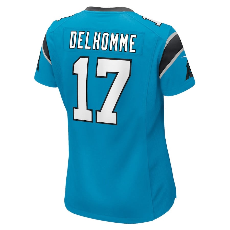 Jake Delhomme 17 Carolina Panthers Women Retired Jersey - Blue JS6082 Saliibo - Image 3