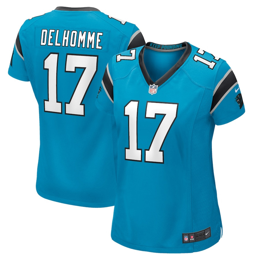 Jake Delhomme 17 Carolina Panthers Women Retired Jersey - Blue JS6082 Saliibo