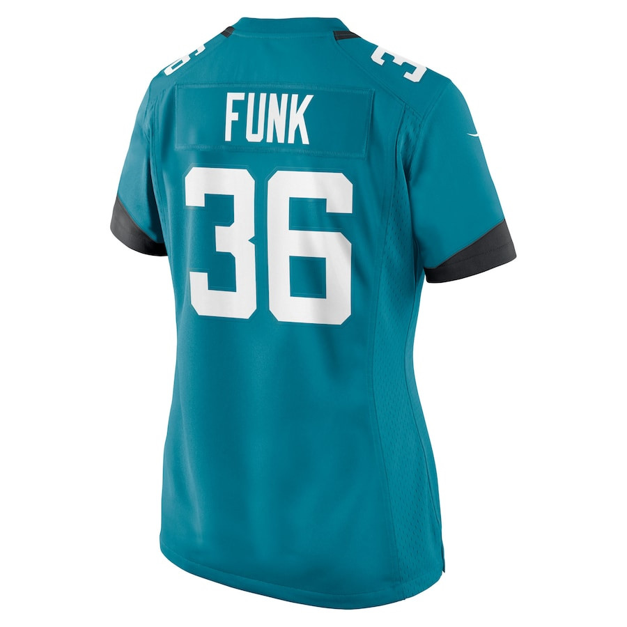 Jake Funk 36 Jacksonville Jaguars Women's Team Game Jersey - Teal JS8227 Saliibo - Image 3