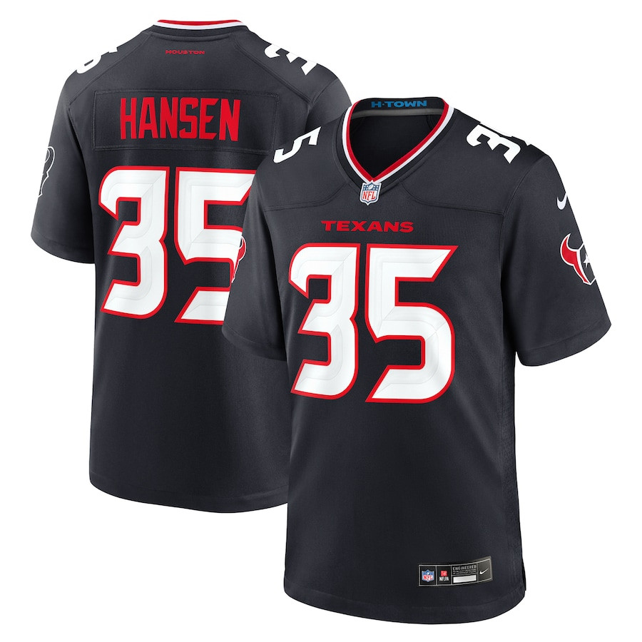 Jake Hansen 35 Houston Texans Team Game Men Jersey - Navy JS1523 Saliibo