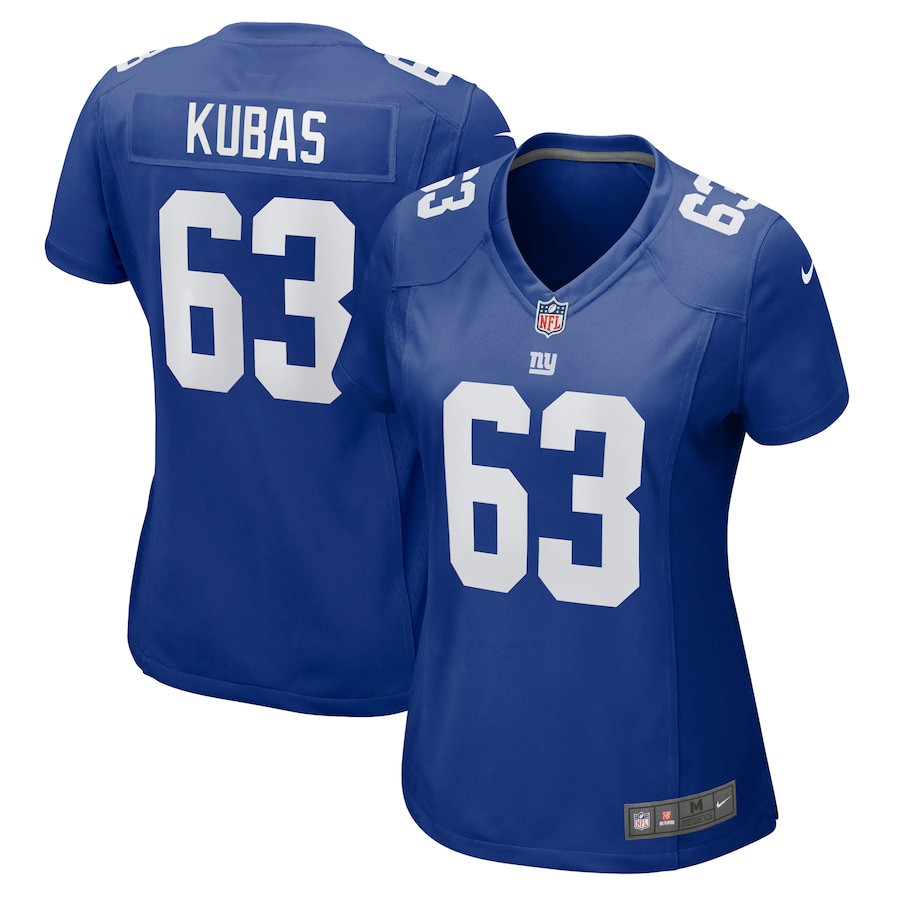 Jake Kubas 63 New York Giants Women's Game Jersey - Royal JS6162 Saliibo