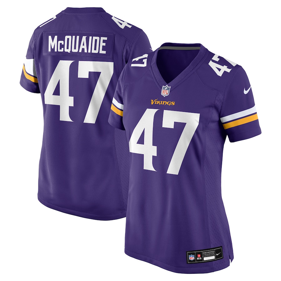 Jake McQuaide 47 Minnesota Vikings Women's Game Jersey - Purple JS8862 Saliibo