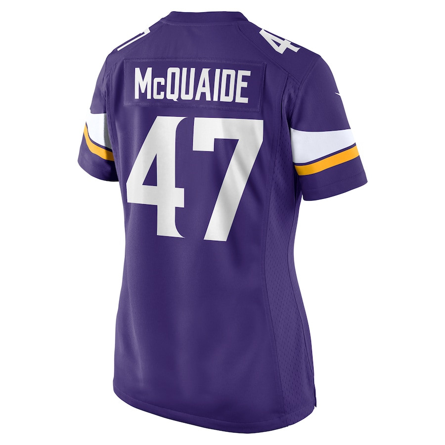 Jake McQuaide 47 Minnesota Vikings Women's Game Jersey - Purple JS8862 Saliibo - Image 3