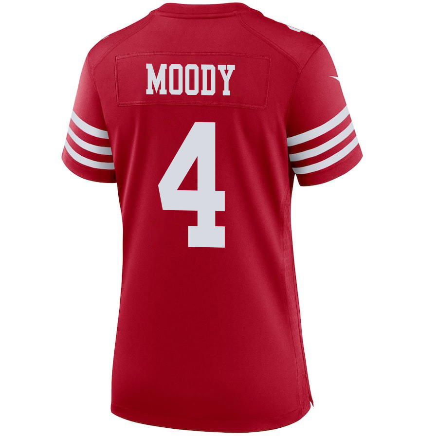 Jake Moody 4 San Francisco 49ers Super Bowl LVIII Patch Game Women Jersey - Scarlet JS8563 Saliibo - Image 3