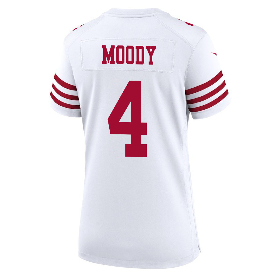 Jake Moody 4 San Francisco 49ers Super Bowl LVIII Patch Game Women Jersey - White JS6972 Saliibo - Image 3