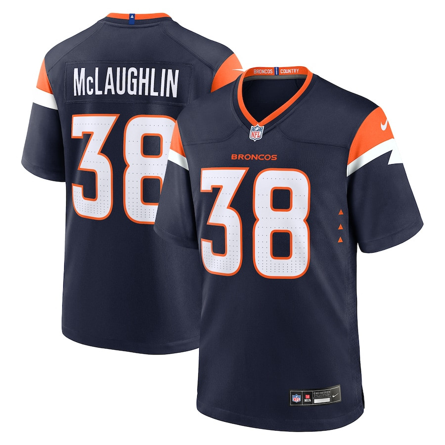 Jaleel McLaughlin 38 Denver Broncos Alternate Game Men Jersey - Navy JS7185 Saliibo