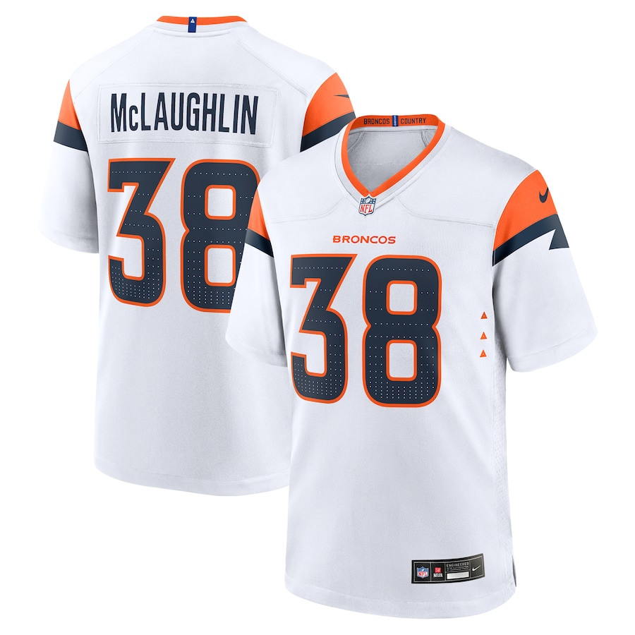 Jaleel McLaughlin 38 Denver Broncos Game Men Jersey - White JS7341 Saliibo