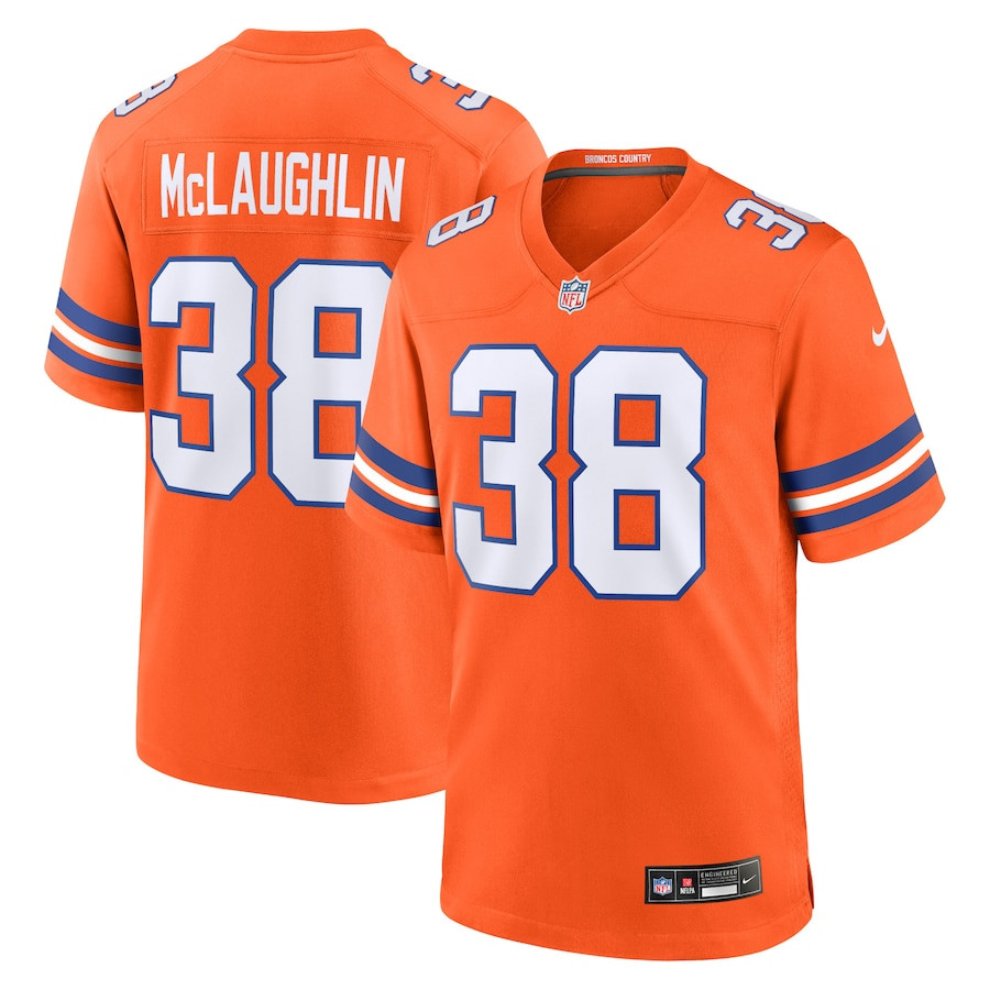 Jaleel McLaughlin 38 Denver Broncos Mile High Collection 1977 Throwback Player Game Men Jersey - Orange JS2245 Saliibo