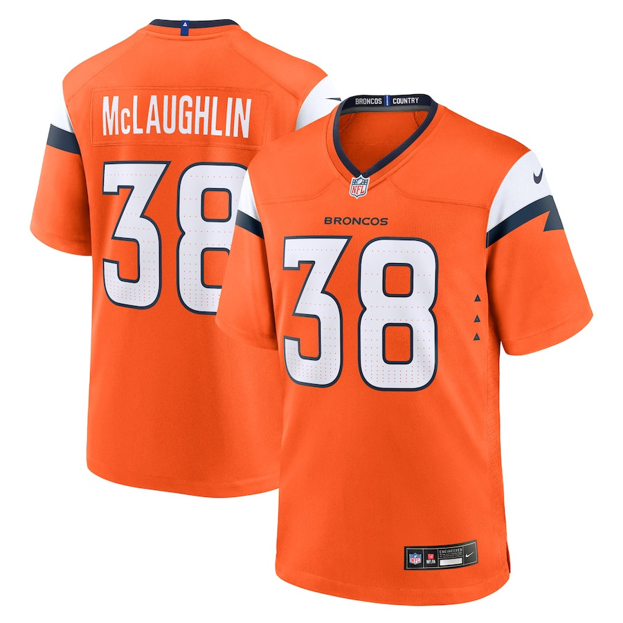 Jaleel McLaughlin 38 Denver Broncos Team Game Men Jersey - Orange JS5766 Saliibo